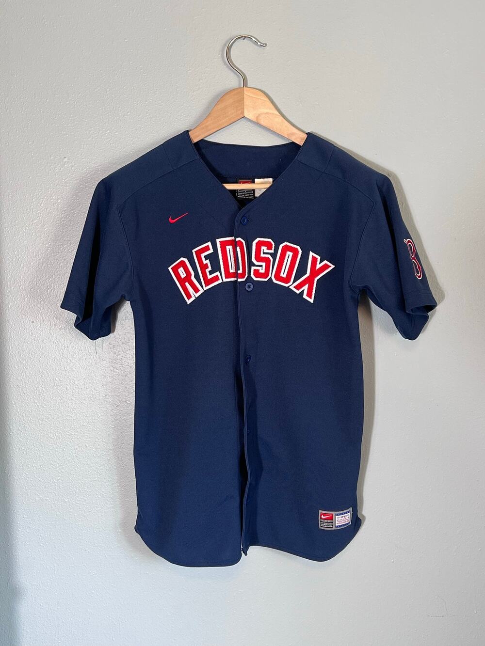 Boston Red Sox Youth Nike Baseball Jersey L Navy Red Blue Genuine Merchandise